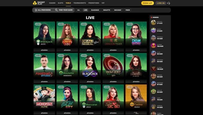 Real money live casino games